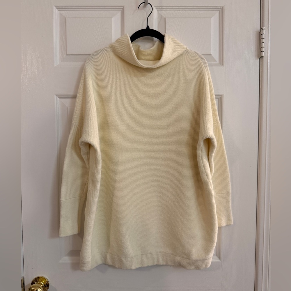 Free People ‘Ottoman Slouchy Tunic’ Mock Neck Sweater in Ivory/Cream - Women’s M - Picture 4 of 8
